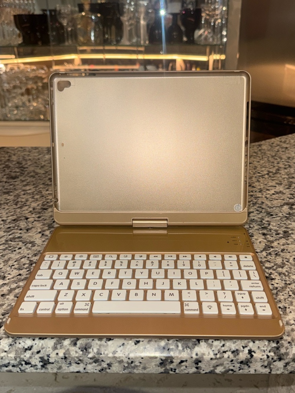 Gold Bluetooth Keyboard Case for Tablet - Compatible Accessory